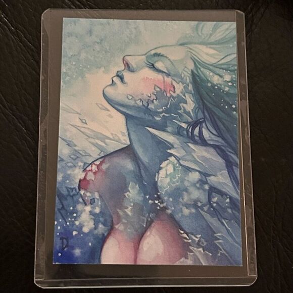 ACEO Original Art “Frozen” Beautiful Woman in Ice Crystals by Unknown - Picture 1 of 2